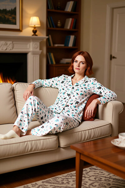 PayBuy Women's Floral Shirt Collar Pajama Set Functional Durable Quality Comfortable Aesthetic Stylish