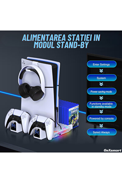 Vivante Ps5 cooling and charging stand, 5 in 1 multifunctional, fast charge