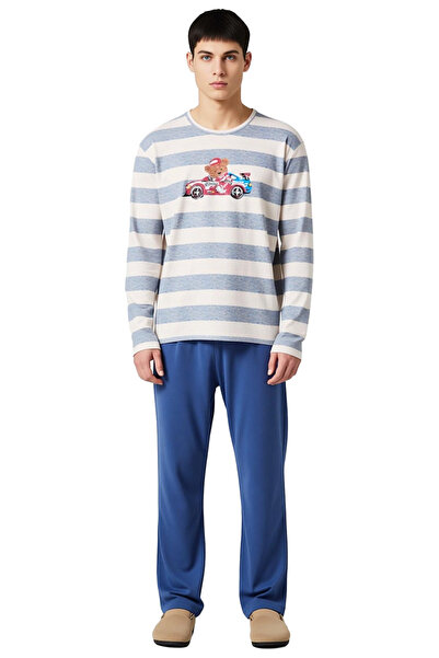 PayBuy Σετ πιτζάμες με μακρυμάνικο λαιμόκοψη Teddy Bear Racer με τύπωμα Ανδρικό Λειτουργικό, ανθεκτικό και κομψό