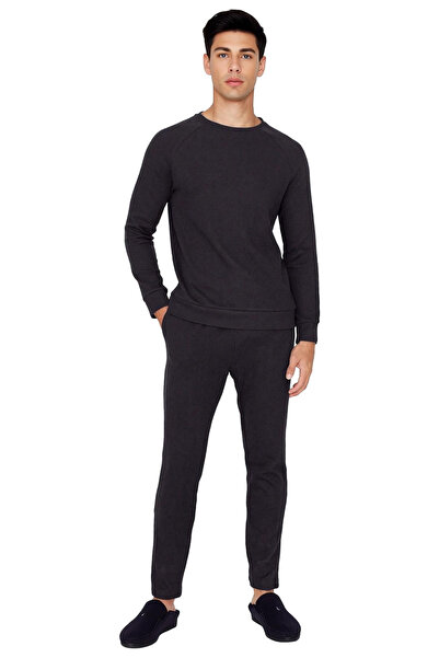 PayBuy Ανδρικό σετ πιτζάμες με υφαντό βάφλα με λαιμόκοψη σε σχήμα V, ανοιχτό χακί, λειτουργικό, ανθεκτικό, ποιοτικό και άνετο