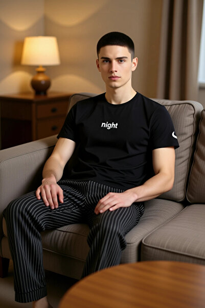 PayBuy Men's Printed Regular Fit Pajama Set Functional Durable Quality Comfortable Aesthetic Stylish