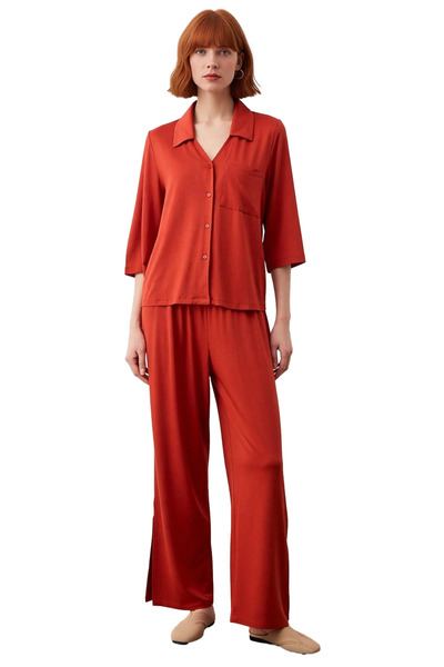 PayBuy Women's Viscose Knitted Shirt and Pants Set Functional Durable Quality Comfortable Modern