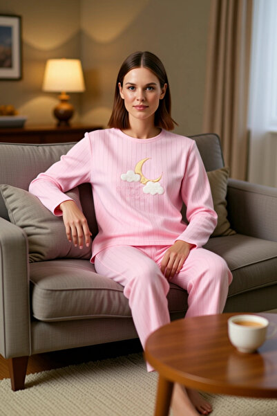 PayBuy Set de pijamale din lână brodate cu pinguin pentru femei Funcțional Durabil Calitate Confortabil Estetic Elegant