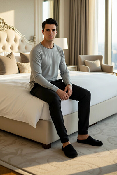 PayBuy Men's V-Neck Knitted Pajama Set Functional Durable Quality Comfortable Aesthetic Premium Stylish