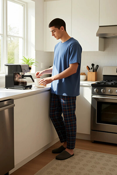 PayBuy Men's Tile Plaid Pajama Set Functional Durable Quality Comfortable Aesthetic Premium Stylish