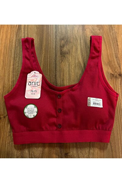 Anıt Women's Ribbed Knit Bustier with Removable Pads and Buttons