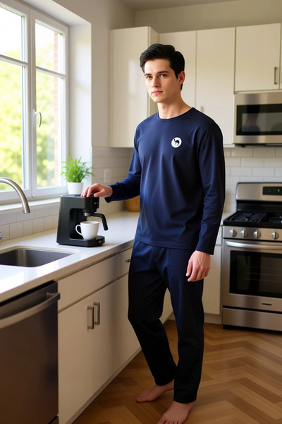 PayBuy Ανδρικό σετ πιτζάμες Camel με τύπωμα με λαιμόκοψη, λειτουργικό, ανθεκτικό, ποιοτικό, άνετο και κομψό