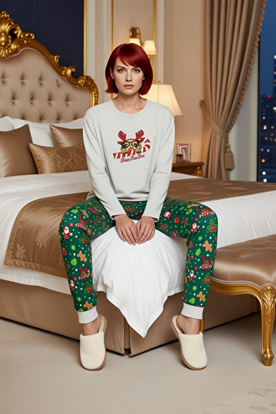 PayBuy Women's Melange Christmas Themed Pajama Set Functional Durable Quality Comfortable Aesthetic Stylish