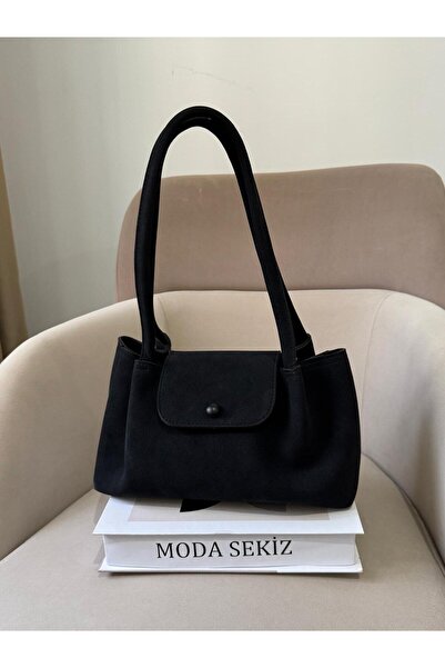 Moda Sekiz Women's Suede Three-Compartment Shoulder Bag