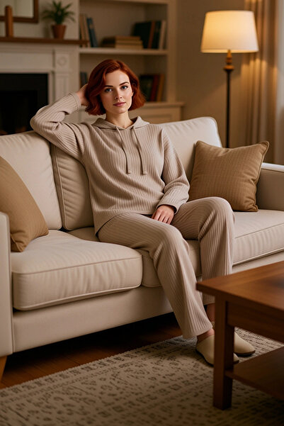 PayBuy Γυναικείο σετ με κουκούλα κοτλέ Lounge Λειτουργικό, ανθεκτικό, ποιοτικό, άνετο, αισθητικό αθλητικό