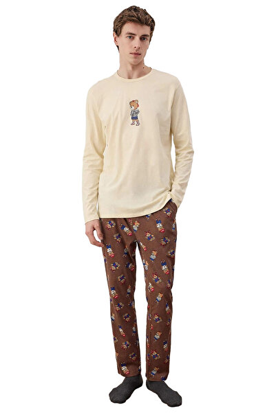 PayBuy Ανδρικό σετ πιτζάμες με μοτίβο αρκουδάκι με λαιμόκοψη, λειτουργικό, ανθεκτικό, ποιοτικό, άνετο και κομψό