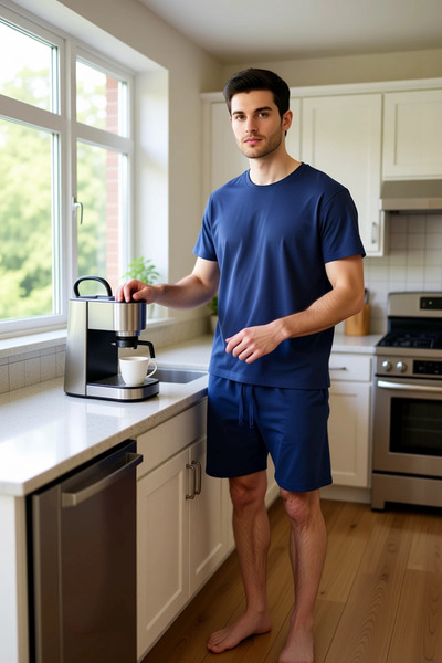 PayBuy Ανδρικό σετ πιτζάμες με κοντό μανίκι με λαιμόκοψη κανονικής εφαρμογής Λειτουργικό ανθεκτικό και κομψό