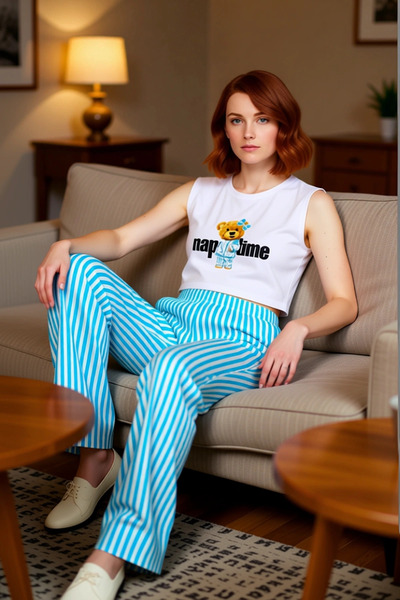 PayBuy Γυναικείο σετ πιτζάμες Ayicik με τύπωμα με λαιμόκοψη ποδηλάτου Λειτουρ...