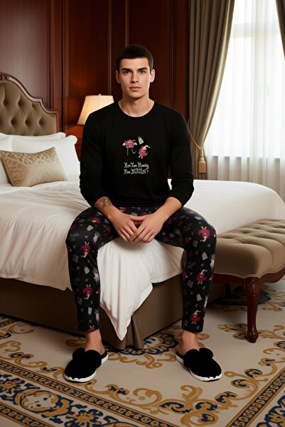 PayBuy Men's New Year Themed Regular Fit Pajama Set Functional Durable Quality Comfortable Stylish