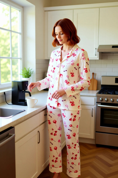 PayBuy Women's Heart Patterned Pajama Set Functional Durable Quality Comfortable Aesthetic Premium Stylish