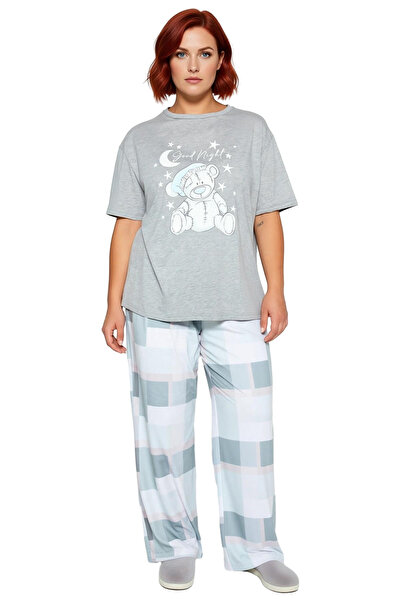 PayBuy Women's Teddy Bear Printed Crew Neck Pajama Set Functional Durable Quality Comfortable Stylish