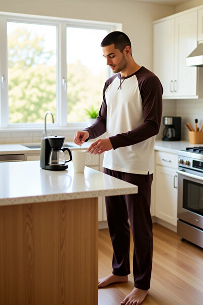 PayBuy Ανδρικό σετ πιτζάμες με λαιμόκοψη με μανίκια Raglan Λειτουργικό, ανθεκτικό, ποιοτικό, άνετο και casual