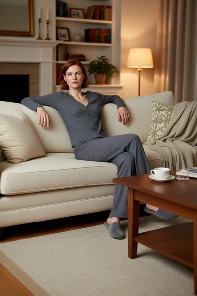 PayBuy Set de pijamale pentru femei material reiat din material subțire Cardi...