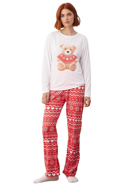 PayBuy Women's Teddy Bear Kis Temali Pajama Set Functional Durable Quality Comfortable Aesthetic Stylish
