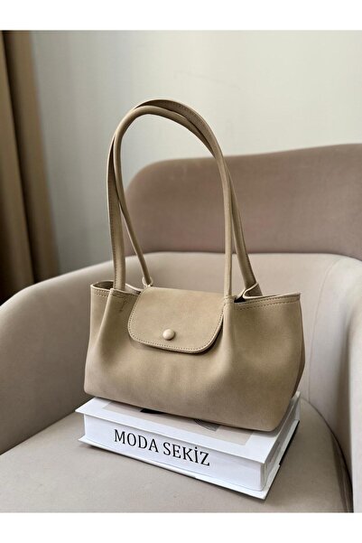 Moda Sekiz Women's Suede Three-Compartment Shoulder Bag