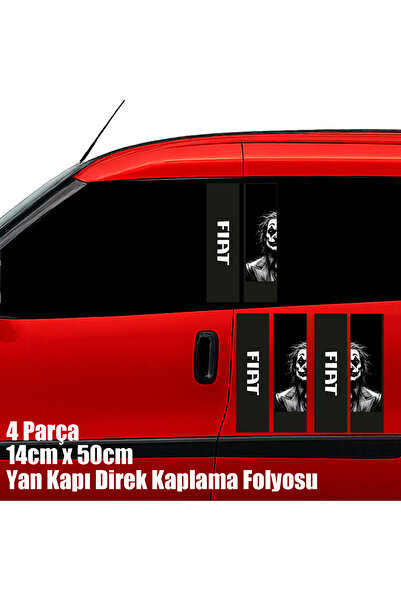 Automod ملصق جانبي للباب من الجلد الصناعي لسيارة جوكر آدم فيات - مجموعة ملصقا...