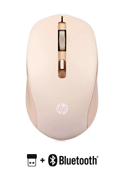 HP S1000 Plus Kablosuz Bluetooth Mouse Çift Modlu Kompakt Sessiz 2,4ghz+BT5.0 Altın| Ramwhite Garantili