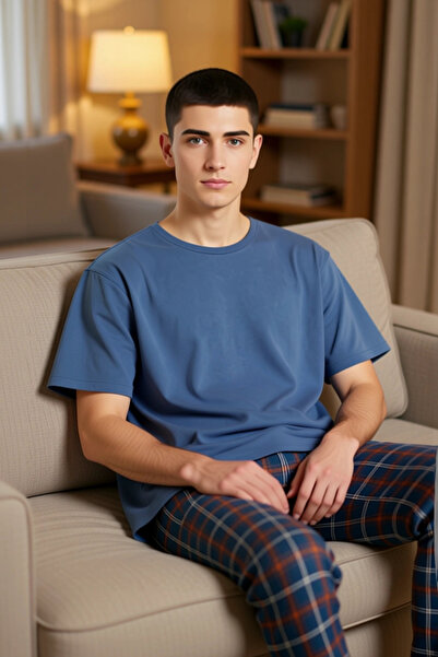 PayBuy Men's Tile Plaid Pajama Set Functional Durable Quality Comfortable Aesthetic Premium Stylish