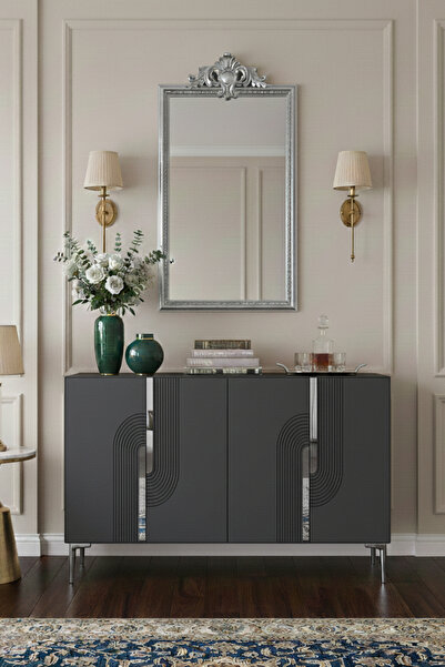 CENEYRA KA1208AS MEYRA120 KONSOL, KAHVE KÖŞESİ ve TV SEHPASI ANTRASİT-SILVER ...