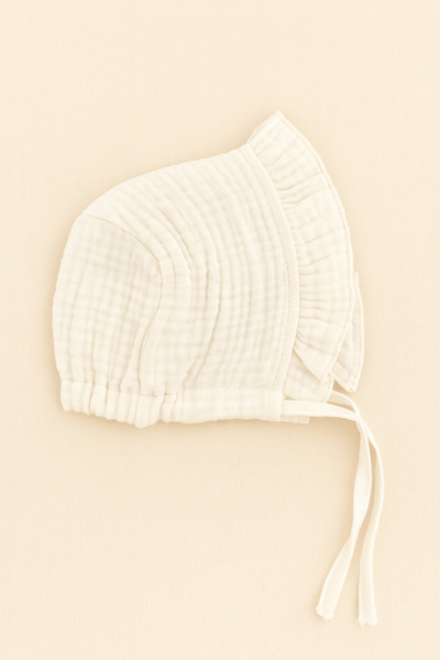 Heianmono Kids 4-Layer Muslin Newborn Set Hospital Release (Bottom Top Baby Clothes-Gloves-Hat-Triangle Bib)