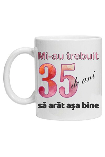 CRD PRINT Personalized mug with print "It took me 35 years to look this good - 2" (35), White, Ceramic, 330 ml