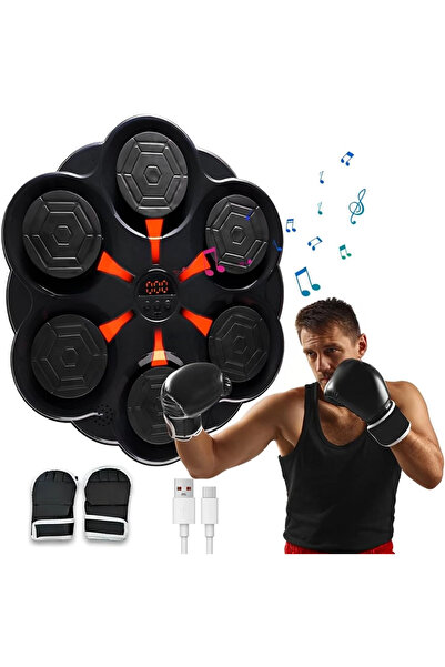 CepteToptan Duvar Boks Makinesi Müzikli Bluetooth Hoparlör Özellikli Led Işıklı Ritimli 9 Mod Seviye Ayarlı Box