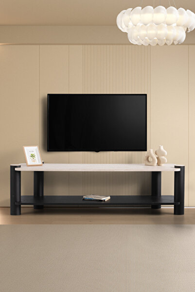 Liya Serra Tv Ünitesi Konsol Tv sehpa & Ünitesi Tv Sehpası Bohem Modern Raflı Tv Ünitesi Ayaklı Metal