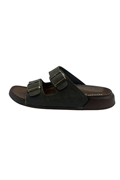 Witta Leather Double Strap Anatomical Men's Slippers