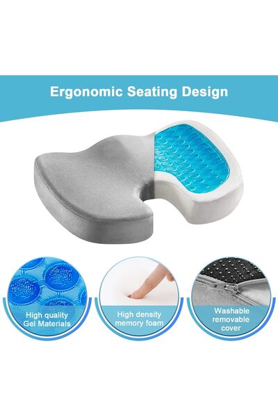 CESTBELLA وسادة مقعد جل تقويمية للعظام - إسفنج ميموري فوم على شكل حرف U لدعم ...