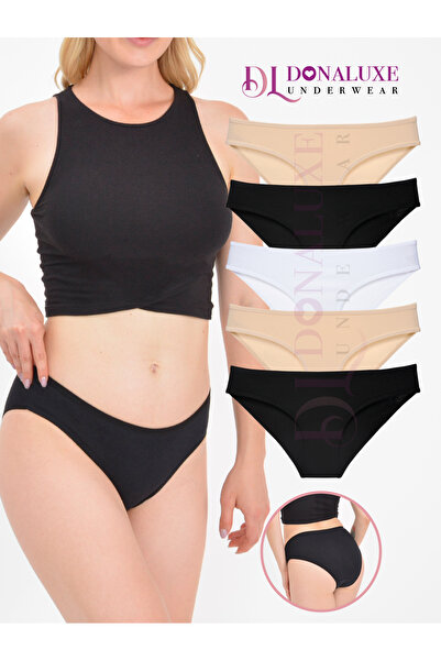 Donaluxe Chiloți pentru femei, Bikini pentru femei, Chiloți de piele alb-negr...