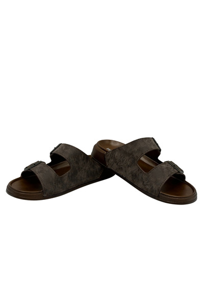 Witta Leather Double Strap Anatomical Men's Slippers