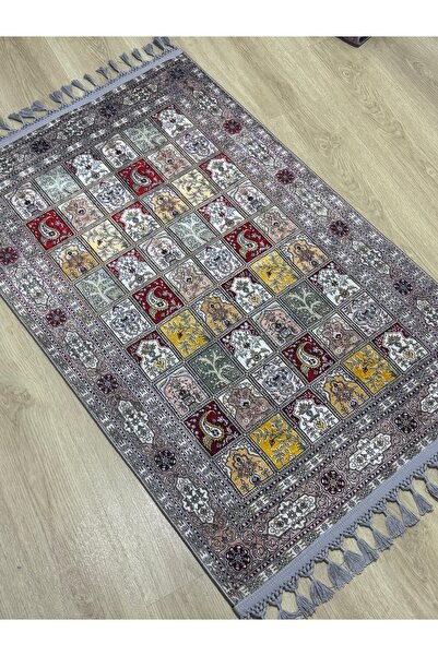 PrayerRug Dokuma Taban Örgü Püsküleri ve İpek Kadar Yumuşak Yüzeyiyle Bambu s...