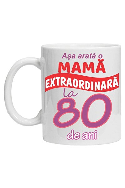 CRD PRINT Personalized ceramic mug 'This is what an extraordinary mother looks like - 80 years'