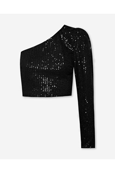 AFR CLOTHES ΓΥΝΑΙΚΕΙΟ ΥΦΑΣΜΑ ΠΑΝΤΕΛΟΝΙ, ΜΠΛΟΥΖΑ ΜΕ ΜΟΝΟ ΜΑΝΙΚΙ ΑΣΥΜΜΕΤΡΙΚΟ ΛΑΜΠΡΟΥΝΤΕΡ