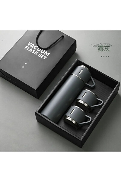 Gonga Thermos set with 3 stainless steel cups, 0.5L, Gonga® Grey