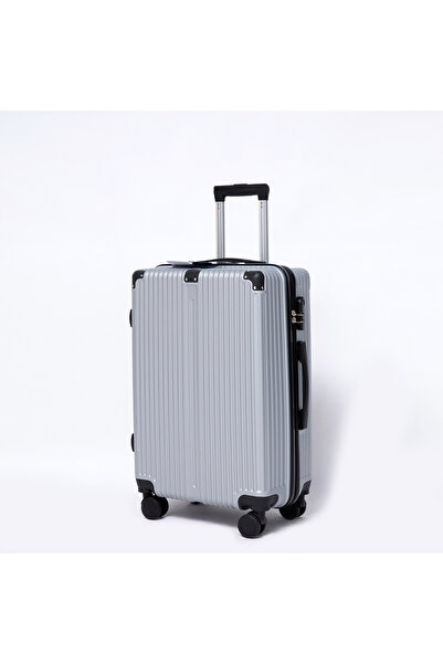 Flieger Luggage 3 Pcs ABS Hardside Luggage Sets Durable Spinner Wheel Suitcases, Silver Grey