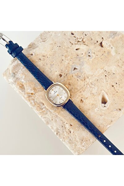 Vesce Atelier Phire Gold Leather Navy Blue Cord Watch