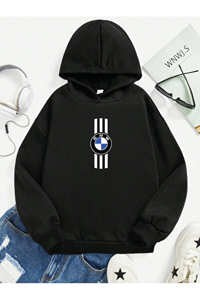 SVART WEAR BMW Baskılı %100 Pamuk Kanguru Cepli Kapüşonlu Çocuk Sweatshirt