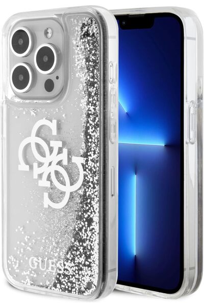 CG Mobile Glitter Liquid Case with 4G Logo for iPhone 15 Pro - Silver