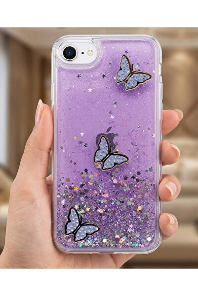 Rivor Apple iPhone 16E Compatible Case with Camera Protrusion, Glittery Butte...