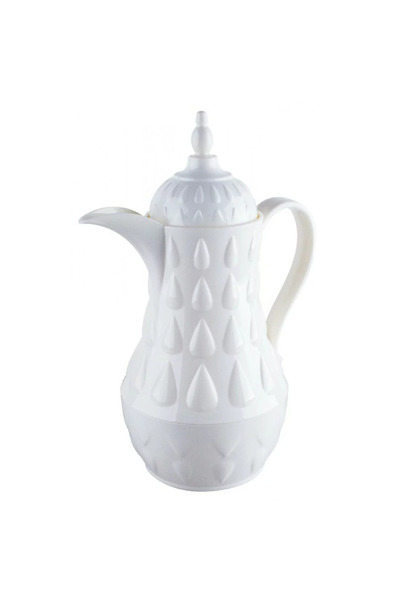 BASURRAH ترمس شاي وقهوة باصرة أبيض حجم 1 لتر