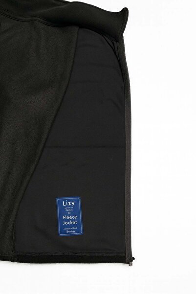 LİZY UNİFORM L İ Z Y - Black Fleece Jacket Nurse Doctor Fleece Jacket Hospital Fleece