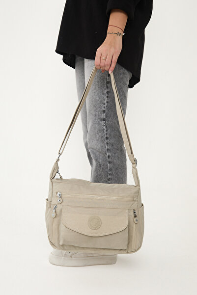 Sanmorris حقيبة كتف نسائية من GLC 3053 مصنوعة من قماش مجعد مقاوم للماء ومتعددة الأقسام وقابلة للتعديل