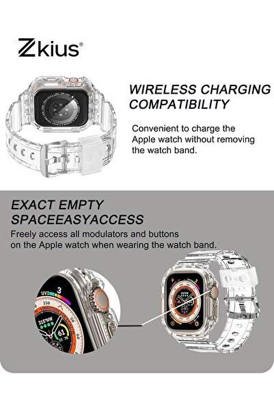 Generic Zkius Compatible Sport iWatch Strap with Bumper Case for Apple Watch (Multiple Sizes)