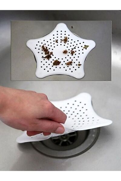 Rotanev 1 Piece White Starfish Sink Strainer, Sink Stopper, Silicone Strainer